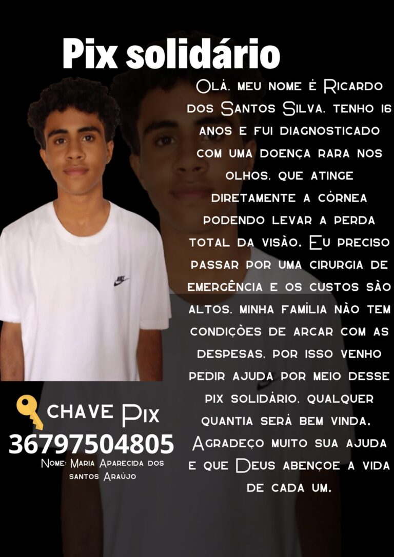 Pimenteirense que reside em Valença precisa de ajuda para tratamento de doença rara nos olhos.