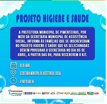 Lista de Contemplados com o Kit Higiênico.