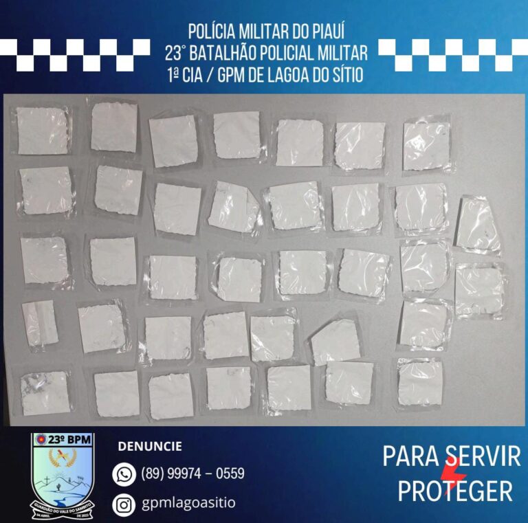 Polícia Militar apreende entorpecentes em Lagoa do Sítio