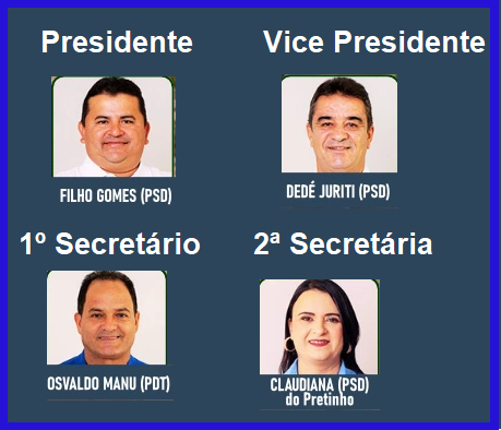 DEFINIDA COMPOSIÇÃO PARA MESA DIRETORA DA CAMARA MUNICIPAL DE PIMENTEIRAS