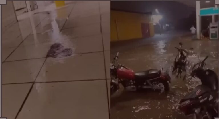 VÍDEO: Hospital fica alagado após fortes chuvas no interior do PI; ruas e casas também foram afetadas