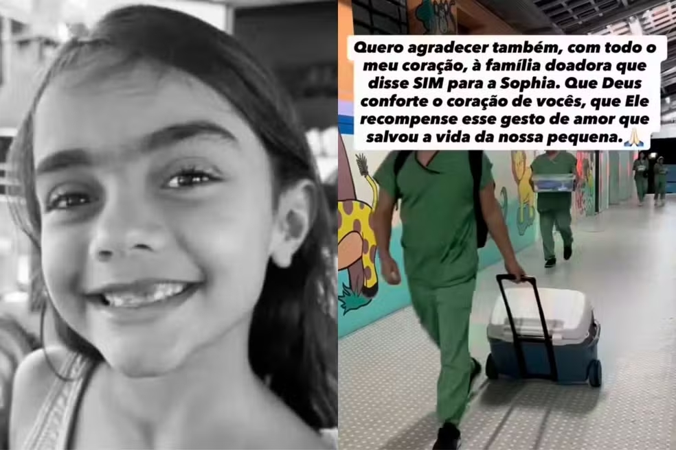 Coração de menina que morreu após acidente no PI é doado a bebê no CE — Foto: Reprodução/Redes Sociais