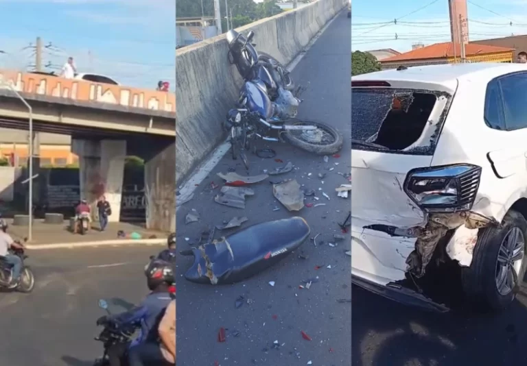 Motociclista fica gravemente ferido após cair do viaduto da Tabuleta, em Teresina