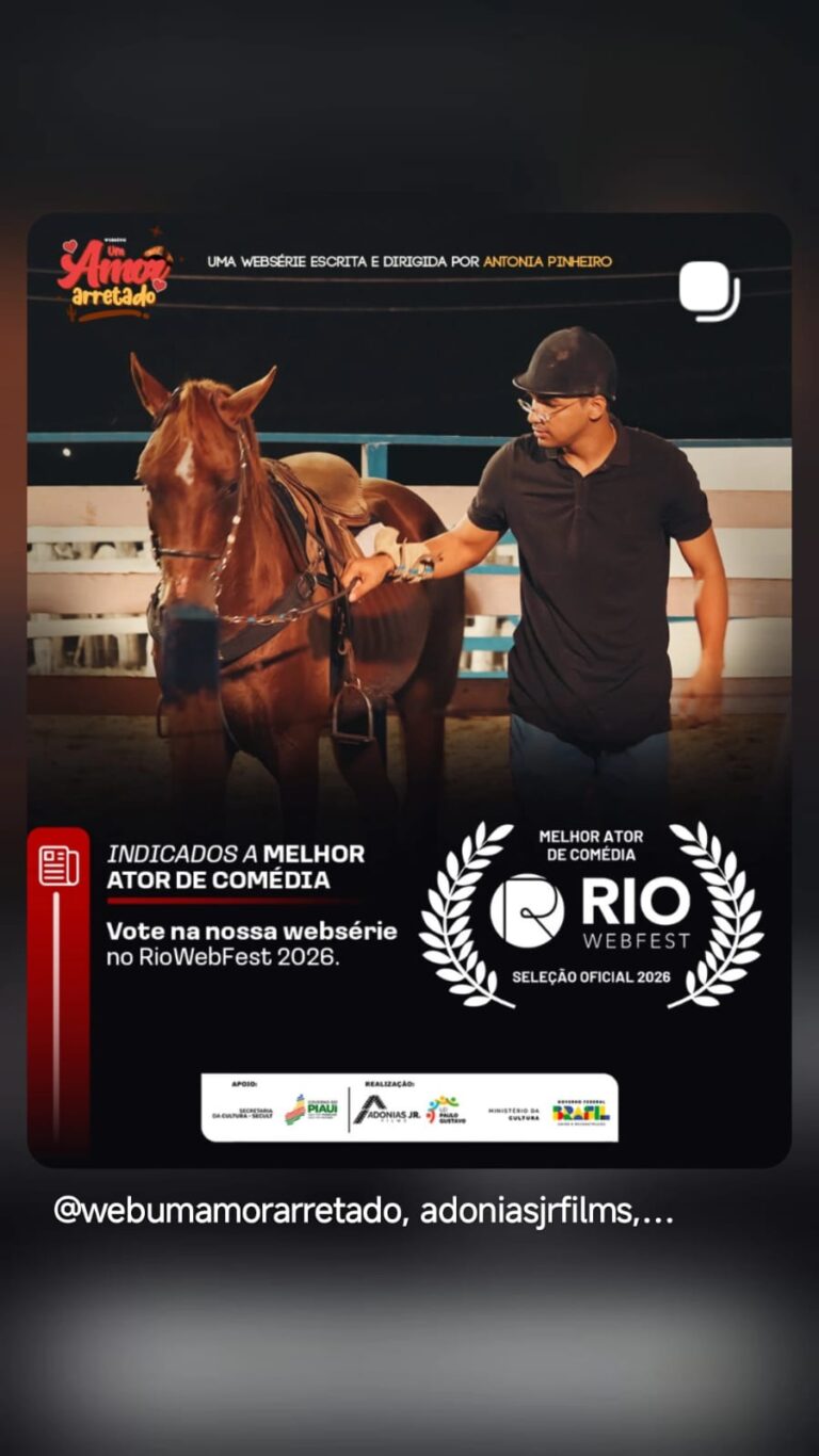 Websérie “Um Amor Arretado” é indicada em premiação internacional e o  pimenteirense Álvaro Freitas concorre como melhor personalidade
