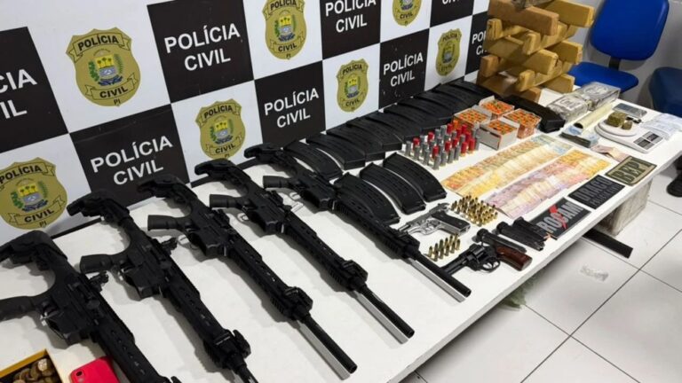 Mulher presa com drogas diz que precisa ver os filhos, PM vai até o local e encontra arsenal em casa no PI — Foto: Reprodução/SSP-PI